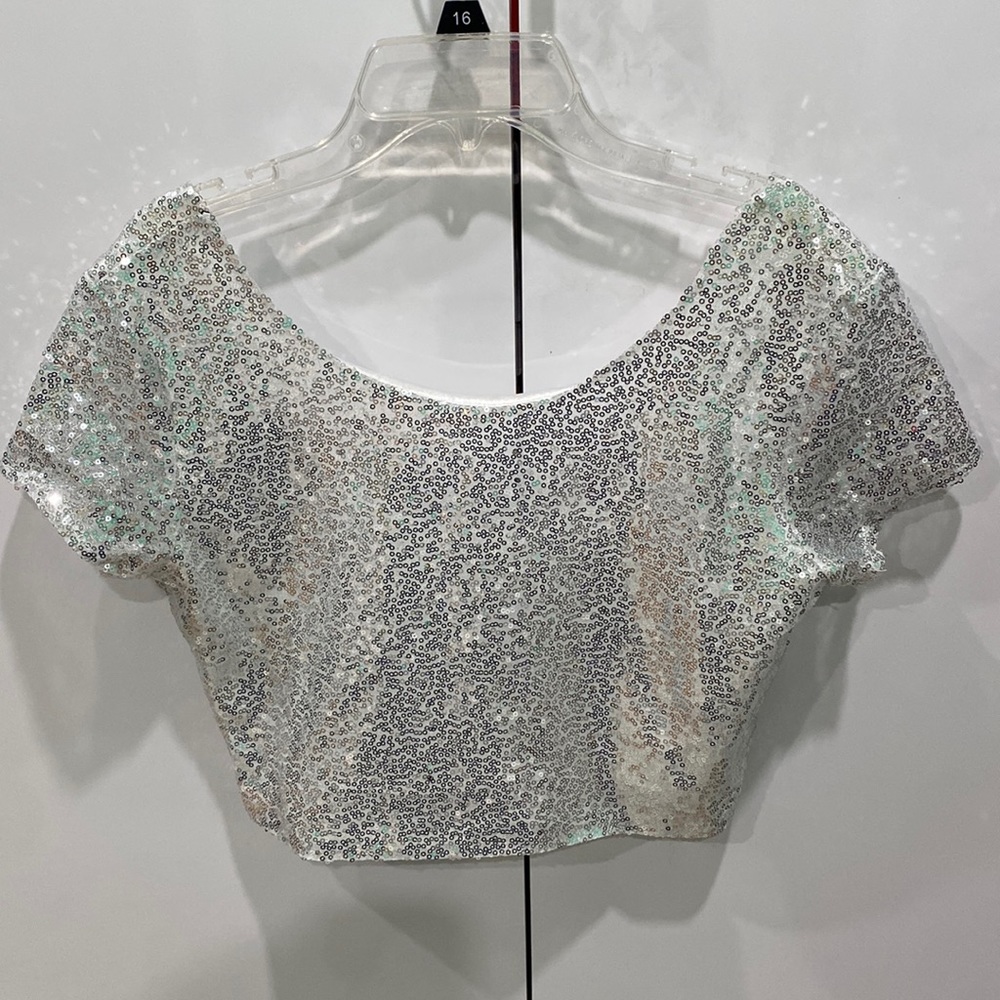 Sparkly sliver saree blouse